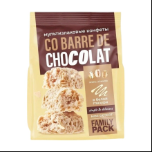 Конфеты "Co barre de CHOCOLAT" с белой глазурью, 135 гр, мультизлаковые 