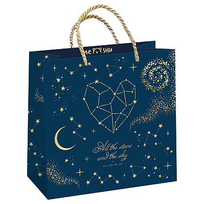 Пакет подарочный "Stars magic", 20x20x10 см, ламинированный