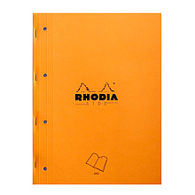 Сменный блок для тетради на кольцах "Rhodia", А4+, 80 листов, клетка, оранжевый