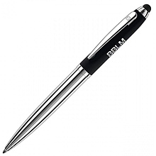 Ручка шариковая автоматическая "Senator Nautic Touch Pad Pen", 1.0 мм, черный, серебристый, стерж. синий