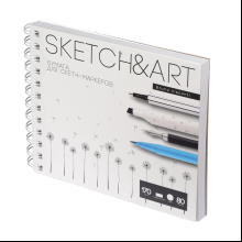 Скетчбук "Sketch&Art", 18х15.5 см, 170 г/м2, 80 листов, на спирали