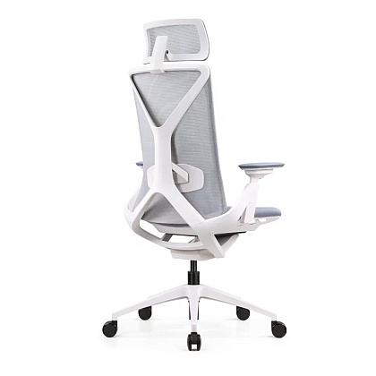 Кресло для руководителя SitZone E-YR-001A-P1-WH сетка/ткань, серый - 4