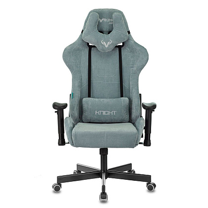 Кресло игровое Бюрократ VIKING "KNIGHT LT28 FABRIC", ткань, металл, серо-голубой  - 7