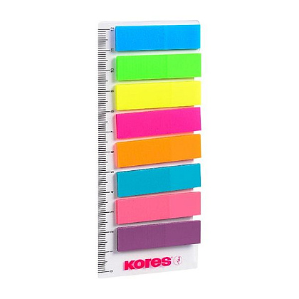Закладки клейкие "Kores", 12x45 мм, 200 шт, ассорти - 2