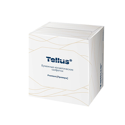 Салфетки косметические Tellus Премиум, 90шт/уп, в кубе - 3