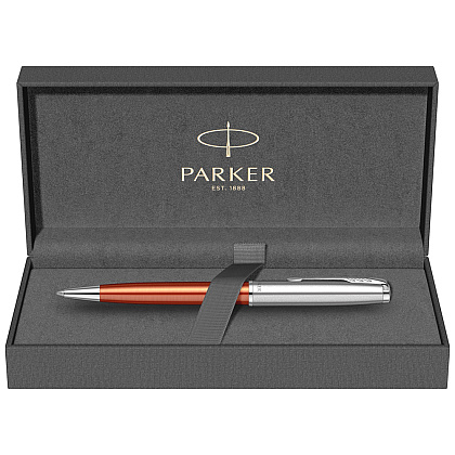 Ручка шариковая автоматическая Parker "Sonnet Essential SB K545", 0,7 мм, серебристый, оранжевый, стерж. черный - 2