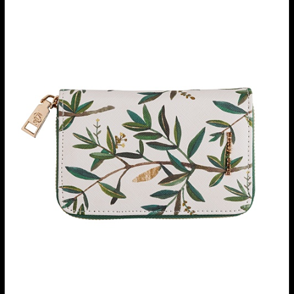 Кошелек "Flora. Олива", белый, зеленый