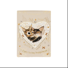 Блокнот "Love me. Котики приносят счастье", A6, 250 листов, нелинейный, склейка сверху, бежевый, золотой