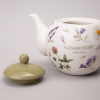Чайник керамический "Flower story", 900 мл, белый, зеленый - 4