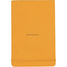 Блокнот "Rhodiarama Webnotepad" на резинке, A5, 96 листов, линейка, оранжевый