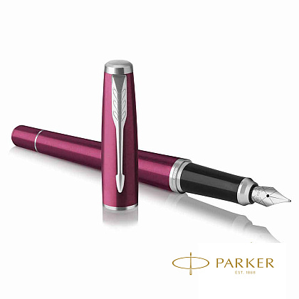 Ручка перьевая "Parker Urban Vibrant Magenta CT", F, бордовый, серебристый, патрон синий