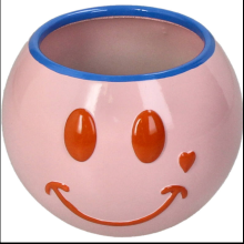 Кашпо "Smiley", полистоун, розовый