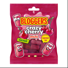 Мармелад Bloggers "Крейзи Черри", 75 гр, со вкусом вишни с желейной начинкой в кисло-сладкой обсыпке