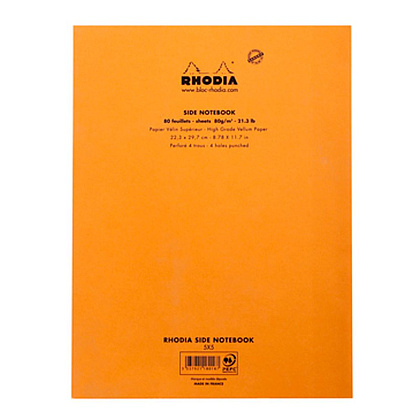 Сменный блок для тетради на кольцах "Rhodia", А4+, 80 листов, клетка, оранжевый - 3