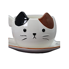 Чашка с блюдцем "Mr. Purr", 430 мл., керамика, белый