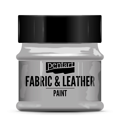 Краска для текстиля "Pentart Fabric & Leather paint", 50 мл, серебро