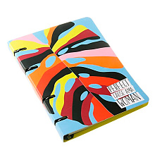 Тетрадь на кольцах "Abstract лист", А5, 120 листов, клетка, разноцветный