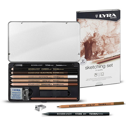 Набор "Rembrandt sketching set", 11 предметов, в металлическом футляре