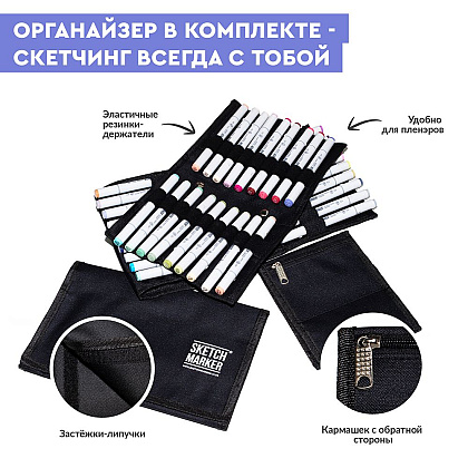 Набор маркеров перманентных двусторонних "Sketchmarker Basic 2", 12 шт. - 3