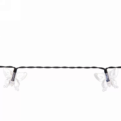 Гирлянда уличная "Бабочка", 3 м, 20 LED, тепло белый, солнечная батарея
