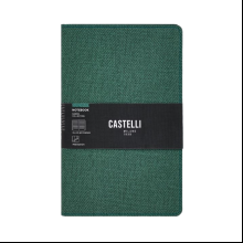 Блокнот "Harris forest green", А5, 96 листов, линейка, зеленый, срез зеленый