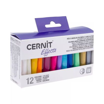 Полимерная глина Cernit "Effects", 12 цветов, 25 г