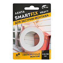 Клейкая лента монтажная двусторонняя "SmartFix Heavy", 25x1.5 мм/м