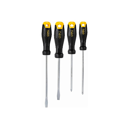 Набор отверток Deli YS EDL620004, 4 шт, SL5x100, SL6x150, PH1x100, PH2x150, черный, желтый