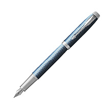 Ручка перьевая Parker "IM Premium Blue Grey CT", F, голубой, серебристый, патрон синий