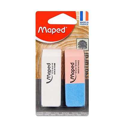 Ластик Maped "Dessin", 2 шт, ассорти, блистер