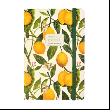 Еженедельник недатированный "Flora. Paradise. Lemons", А5, 144 страниц, линованный, белый, желтый