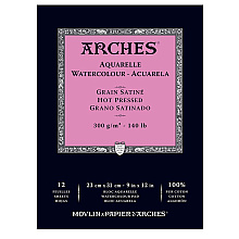 Блок-склейка бумаги для акварели "Arches", 23x31 см, 300 г/м2, 12 листов
