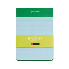 Блокнот "Bright", А5, 135х191 мм, 80 листов, линейка, зеленый, голубой