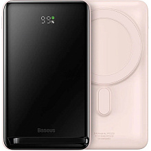 Внешний аккумулятор Baseus "Magnetic Bracket Wireless Fast Charge Power Bank Overseas Edit", 10000 mAh, розовый