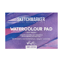 Блок бумаги для акварели "Sketchmarker", А5, 300 г/м2, 10 листов, мелкозернистая