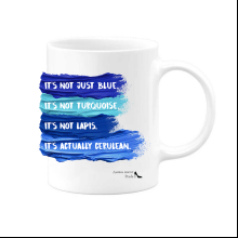 Кружка "Not just blue, it's not turquoise, it's not lapis, it's actually cerulean", 330 мл, керамика, белый