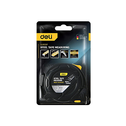 Рулетка Deli YS EDL9003P, 3 м х 16 мм, желтый, черный - 8