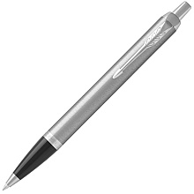 Ручка шариковая автоматическая "IM Essential Brushed Metal CT", 1.0 мм, черный, серебристый, стерж. синий