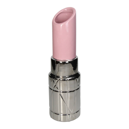 Ваза "Lipstick", фаянс, розовый, серебристый