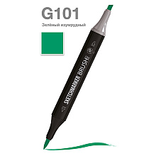 Маркер перманентный двусторонний "Sketchmarker Brush", G101 зеленый изумрудный