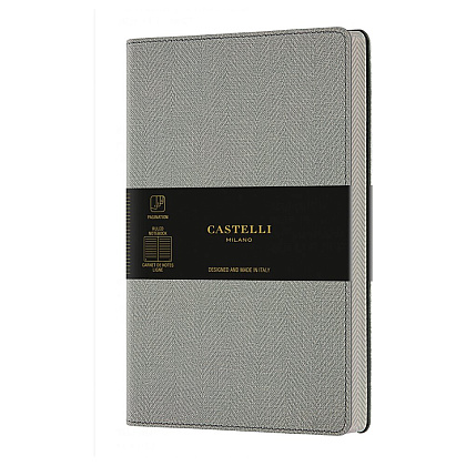Блокнот Castelli Milano "Harris Red", A5, 120 листов, линейка, серый