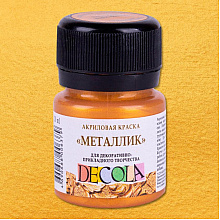 Краска акриловая металлик "Декола", 972 золото ройял, 20 мл., банка