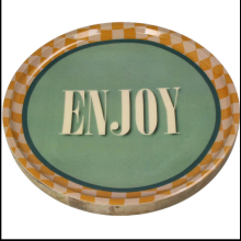 Тарелка деревянная "Enjoy", 25х25х2.5 см, разноцветный