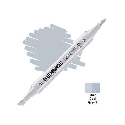 Маркер перманентный двусторонний "Sketchmarker", CG7 серый холодный №7