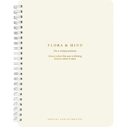 Тетрадь "Flora", А5, 80 листов, точка, молочный
