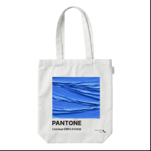 Сумка для покупок "Pantone cerulean", хлопок, белый