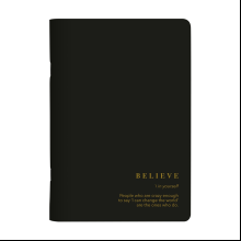 Тетрадь "Believe", A5, 48 листов, клетка, скоба сбоку, черный