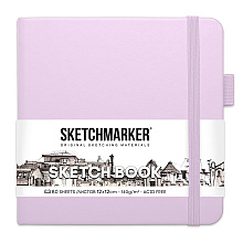 Скетчбук "Sketchmarker", 12x12 см, 140 г/м2, 80 листов, фиолетовый пастельный
