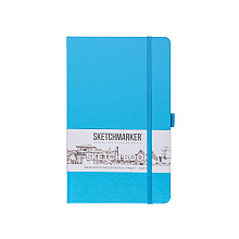 Скетчбук "Sketchmarker", 13x21 см, 140 г/м2, 80 листов, синий неон