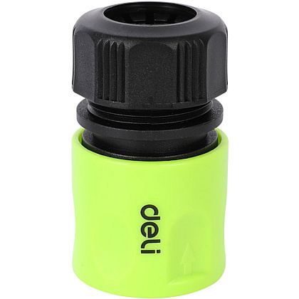 Соединитель-коннектор для шлангов Deli GS EDL8792, 1/2", быстросъемный, черный, зеленый